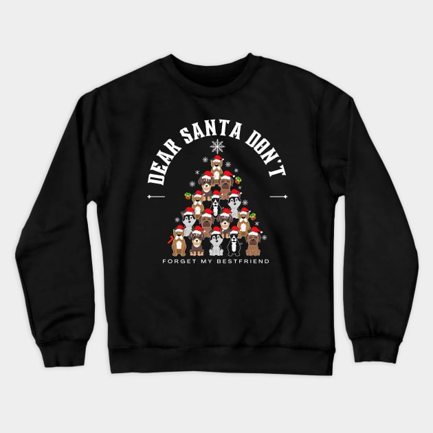 Dear Santa don't forget my Bestfriend retro vintage Santa Christmas shirt holiday gift stickers Crewneck Sweatshirt by El Rey 